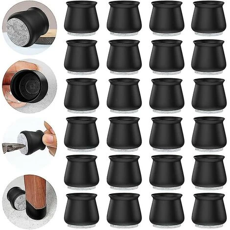 FlkwoH Chair Leg Protectors, 24 Pieces For Hardwood Floors. Silicone Chair Leg