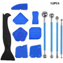 FlkwoH Caulking Tool Kit, Sealing Spatula, Glue Shovel, Caulk Tools, Floor Joint Cleaning Repair For Bathroom Kitchen 12 Pieces