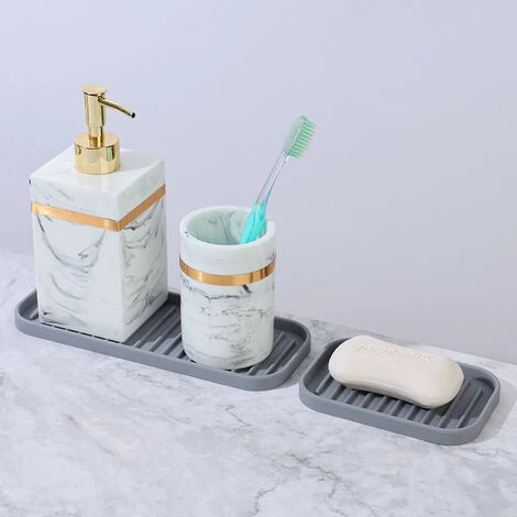 Silicone Sponge Holder - Kitchen Countertop Dish Soap Holder Set Of 2, Waterproof Sponge Soap Tray For Kitchen Sink, Bathroom, Dispenser Scrubbers Makeup Gray - Image 5