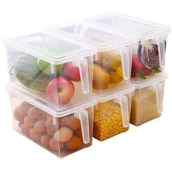 Plastic Food Storage Container，Food Storage Box Cool Box For Kitchen Fridge Refrigerator，Holds Fruits, Eggs, Vegetables