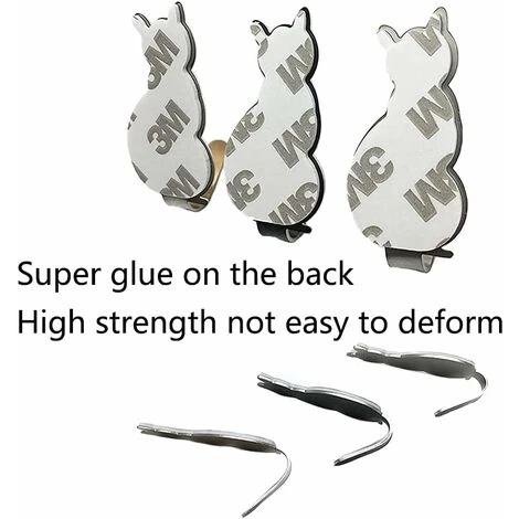 8 Pieces Adhesive Hooks, Kitchen Towel Hooks, Strong Robe Hook, Wall Mounted Stainless Steel Towel Hook - Image 4