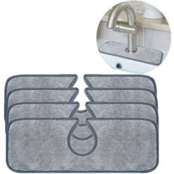 Kitchen Sink Splash Guard: Sink Faucet Mat, Kitchen Sink Faucet Mat, Kitchen Sink Absorbent Faucet Mat, Splash Guard Behind Faucet, Machine Washable (4 Pack)