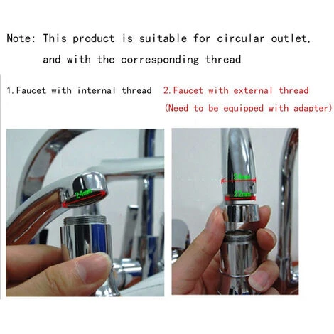 Multicolor LED Faucet Temperature Sensor RGB Light Replacement Faucet Bathroom Kitchen Accessories - Image 5