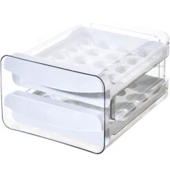 Egg Box With 32 Compartments Double Layer Egg Drawer Type For Refrigerator