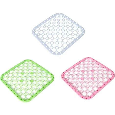 Plastic Sink Bottom Sink Protector Kitchen Sink Mat Wash Basin Accessories Non-Slip Sink Mat Dishwashing Mat Sink Bottom Mat For Sink And Sink With Drainage Holes 3 Pcs
