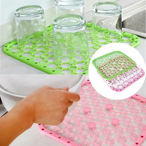 Plastic Sink Bottom Sink Protector Kitchen Sink Mat Wash Basin Accessories Non-Slip Sink Mat Dishwashing Mat Sink Bottom Mat For Sink And Sink With Drainage Holes 3 Pcs - Image 3