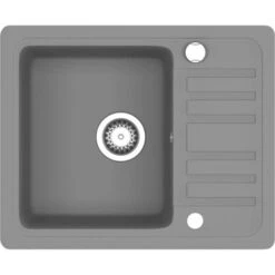 Granite Kitchen Sink Single Basin Grey VidaXL