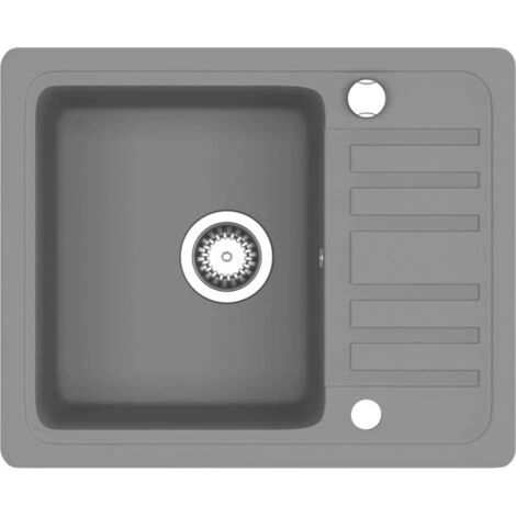 Granite Kitchen Sink Single Basin Grey VidaXL