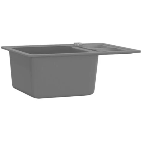 Granite Kitchen Sink Single Basin Grey VidaXL - Image 4