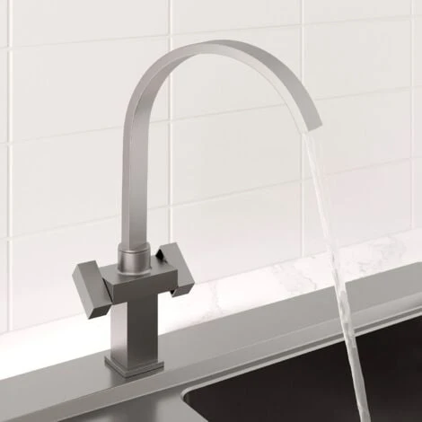 Sauber Aarau Brushed Kitchen Mixer Tap - Image 2