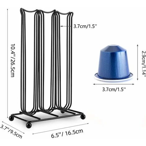 Coffee Capsule Holder For 42 Pieces Nespresso Coffee Capsules, Nespresso Capsule Coffee Holder, Coffee Pod Holder Stand, Coffee Rack Storage Holder For Office Kitchen (Black) - Image 5