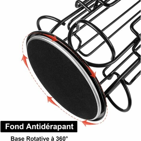 Coffee Capsule Holder, 360 Degree Rotating Coffee Capsule Holder, Rotating Coffee Capsule Dispenser For 24 Capsules, Storage And Organization - 330 X 130MM - Black - Image 3