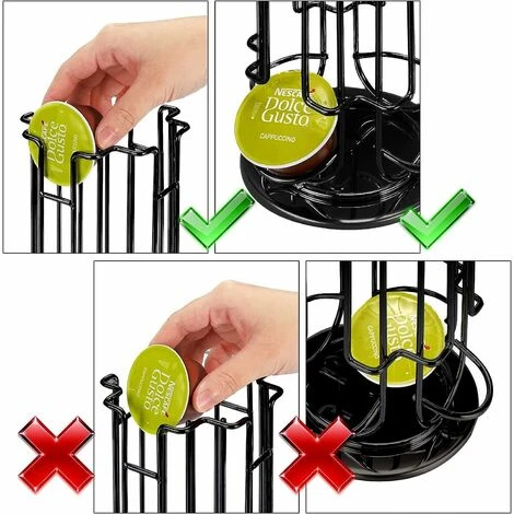 Coffee Capsule Holder, 360 Degree Rotating Coffee Capsule Holder, Rotating Coffee Capsule Dispenser For 24 Capsules, Storage And Organization - 330 X 130MM - Black - Image 5