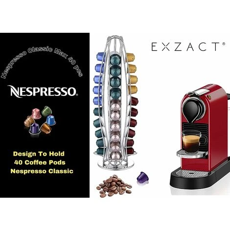 Coffee Capsule Holder Compatible With Nespresso (40 X Capsules) - Holders For Nespresso Classic Coffee Capsules - Rotating Holder - Image 3