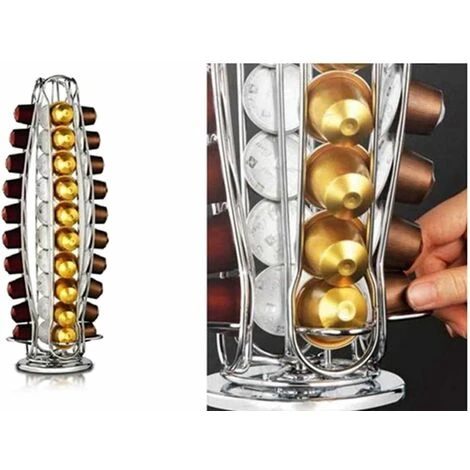 Coffee Capsule Holder Compatible With Nespresso (40 X Capsules) - Holders For Nespresso Classic Coffee Capsules - Rotating Holder - Image 4
