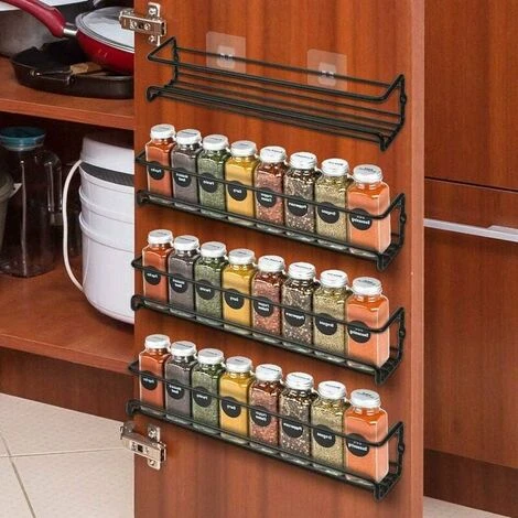 Wall Mounted Kitchen Spice Rack, 2PCS 2 Tier Stainless Steel Spice Storage Rack Kitchen Wall Shelf With Adhesive And Screws, Perfect For Kitchen - Image 3