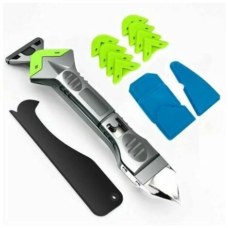 5 In 1 Silicone Grout Straightener, New Upgrade Caulking Glass Glue Corner Scraper, Silicone Sealant Finishing Tool Grout Scraper