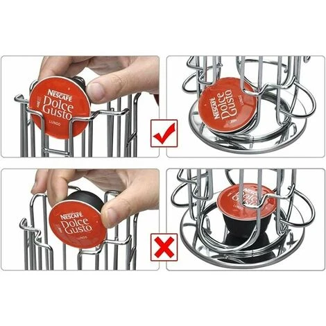 Dolce Gusto Coffee Capsule Holder, Rotating Dispenser Capsule Holder For 24 Capsules, Dolce Gusto Storage Racks, 360 Degree Rotating Capsule Range, Chrome, Elegant And Sturdy - Image 5
