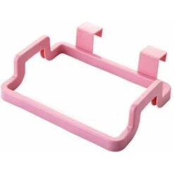LITZEE Trash Can Accessory Portable Hanging Trash Bag Holder On The Back Of The Kitchen Door - Pink