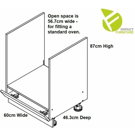 600 Kitchen Oven Housing Unit Cabinet 60cm Cupboard Grey / Navy Blue Copper Nora - Image 2