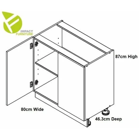 800 Kitchen Base Unit 80cm Cabinet Navy Dark Blue Soft Close Copper Handle Nora - Image 2