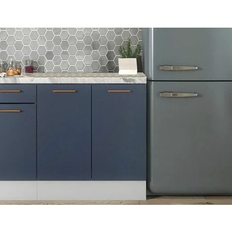 800 Kitchen Base Unit 80cm Cabinet Navy Dark Blue Soft Close Copper Handle Nora - Image 3