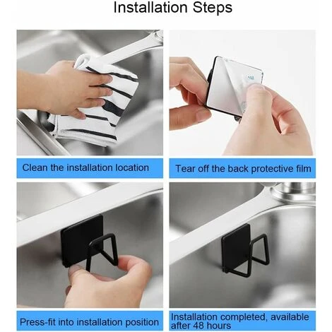 4 Pieces Sponge Holder, Self Adhesive Sponge Holder, Waterproof Stainless Steel Sponge Holder, For Sponges, Brush, Pot Lid, Dish Towel - Image 4