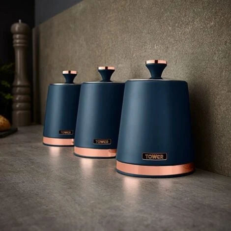 Tower Cavaletto Set Of 3 Canisters Midnight Blue - Image 3