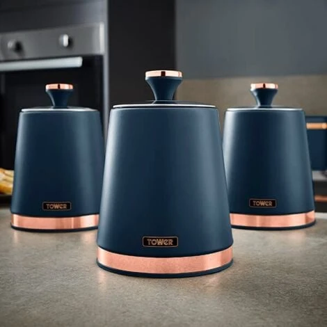 Tower Cavaletto Set Of 3 Canisters Midnight Blue - Image 4