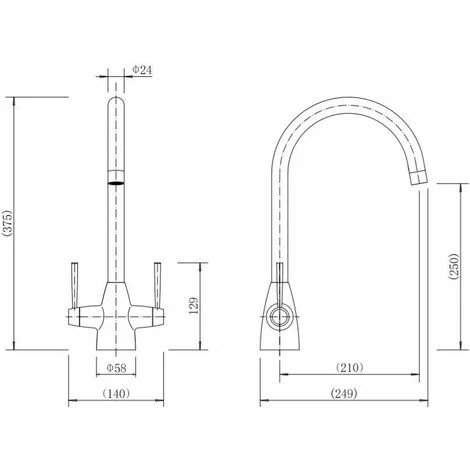 Sauber Contour Kitchen Mixer Tap - Image 4