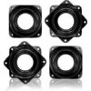 4 Pieces Square Turntables Rotating Bearing Plate, 360° Rotatable Bracket For Computer Monitor/TV Stand - Black, 71 X 71 Mm