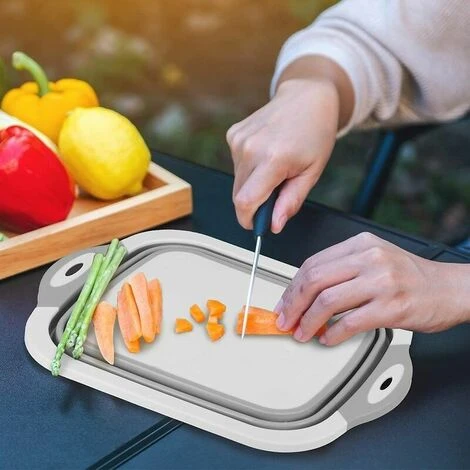 Multifunctional Cutting Board, Folding Dish Basin, Collapsible Fruit And Vegetable Drain Basket, Water Container For Kitchen, Bathroom, Boat, Travel, Picnic - Image 2