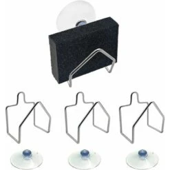 STAINLESS STEEL Kitchen Sponge Holder, Stainless Steel Sponge Holder Firm Suction Cup Bath Sponge Holder For Dishcloth, Sink Lid, 4 Soap Pack
