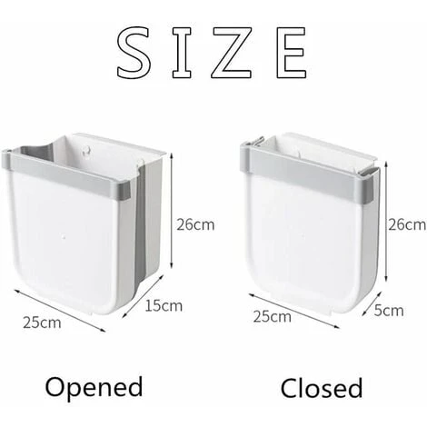 Foldable Kitchen Trash Can Door Kitchen Wall Mounted Trash Can For Car Home Office,Only One - Image 5