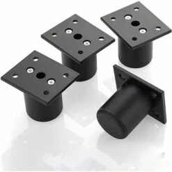4 Adjustable Furniture Legs Bed Leg Lifts Aluminum Alloy Furniture Leg For Bed Base, Cabinet, Table (Black, Height 50mm)