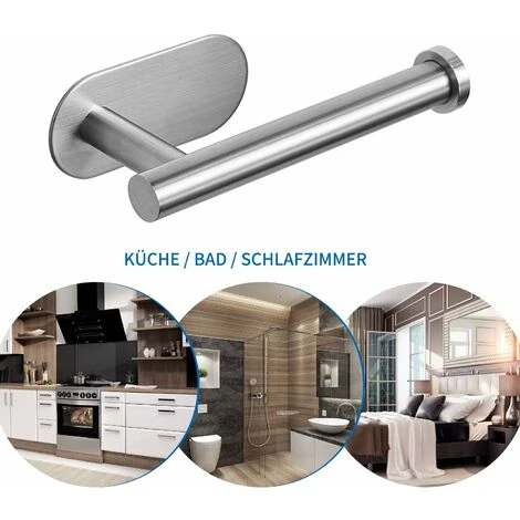 Self-adhesive Toilet Roll Holder, Stainless Steel Toilet Roll Holder, Bathroom And Kitchen Roll Holder, No Drilling 3M Sticker - Image 5