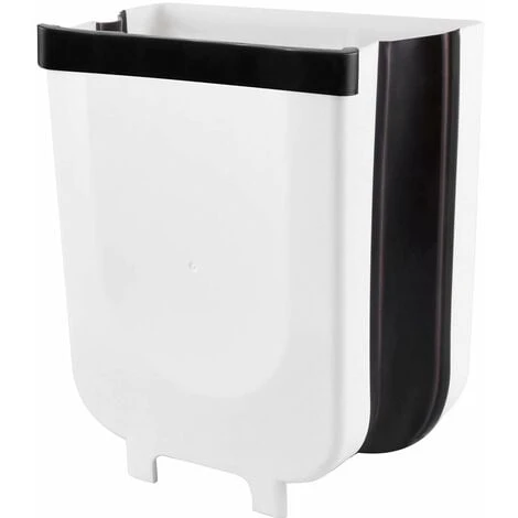 Foldable Kitchen Trash Can Door Kitchen Wall Mounted Trash Can 9L Kitchen Trash Can Wall Mounted Trash Can For Car Cupboard Office Bathroom Bedroom Hanging Trash Can
