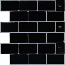 Rose-Tile Stickers For Kitchen Bathroom, Backsplash Adhesive Kitchen Black, Waterproof Tile Adhesive Decorative Wall Sticker Tiles 10 Pieces