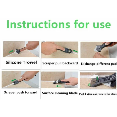 In 1 Silicone Grout Smoother New Upgrade Caulk Glass Glue Corner Scraper Silicone Sealant Finishing Tool Grout Scraper - Image 5