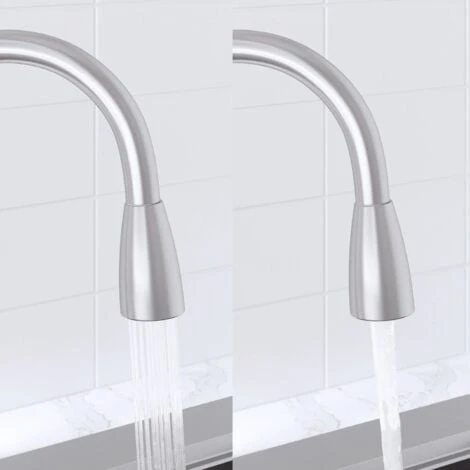 Sauber Baden Pull Out Kitchen Mixer Tap - Brushed - Image 4